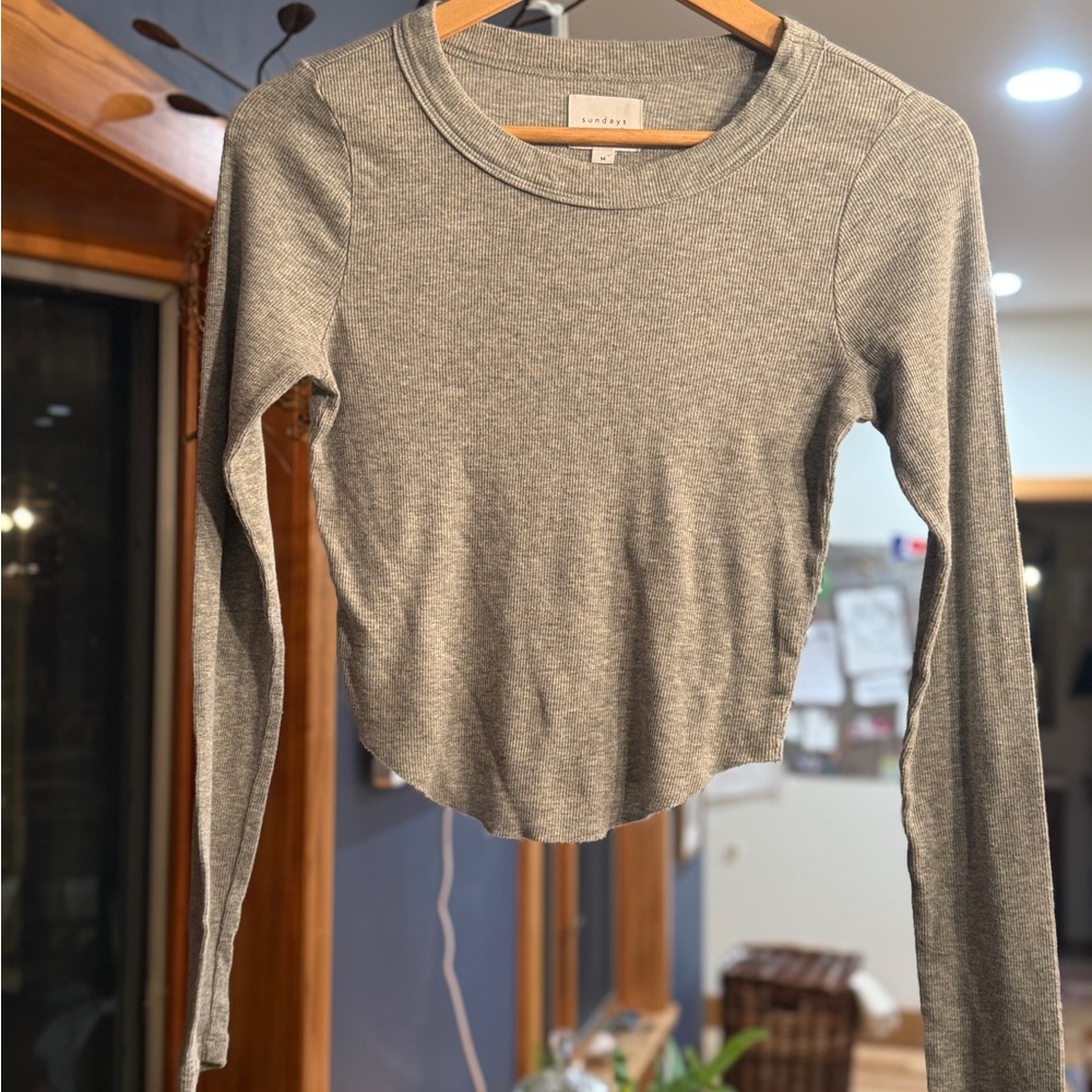 Sundays Heather Gray Long Sleeve Cecil Top